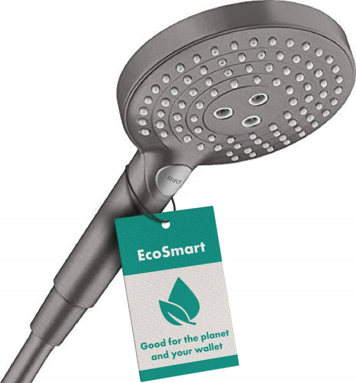 hansgrohe wassersparender Duschkopf Raindance Select S 120 (Regendusche, 3 Strahlarten), Brushed Bla