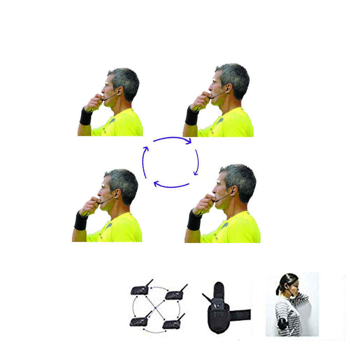 Schiedsrichter-Headset 4 Schiedsrichter sprechen gleichzeitig Fussball Funk-Headsets Schiedsrichter-