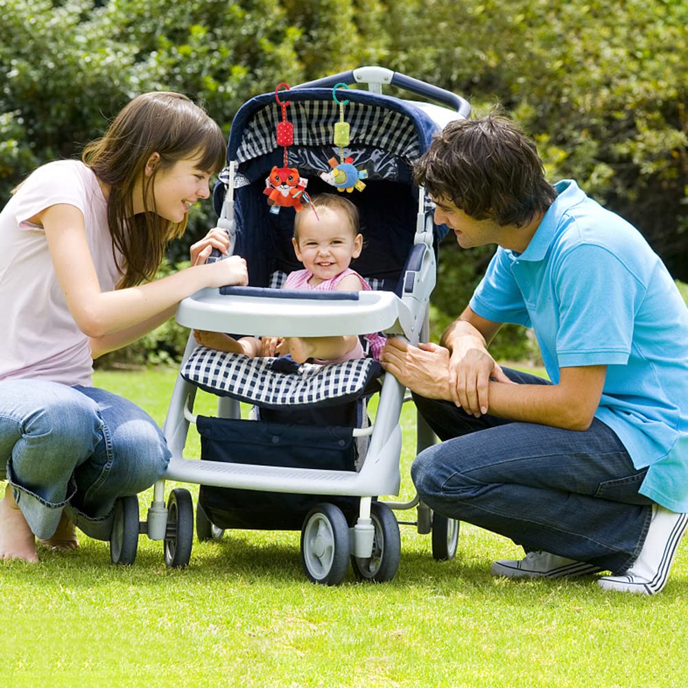 JoyLife Baby Kinderwagen Spielzeug, 4 Stück Plüschtier mit Glöckchen, Baby Spielzeug Kinderbett Anhä