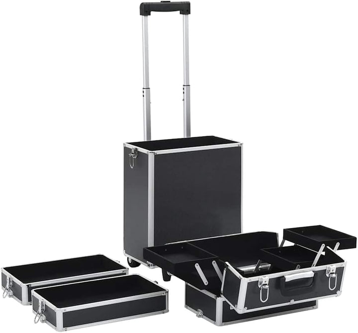 vidaXL Kosmetikkoffer mit 4 Etagen Ablagen Beauty Case Schminkkoffer Friseurkoffer Schmuckkoffer Tro