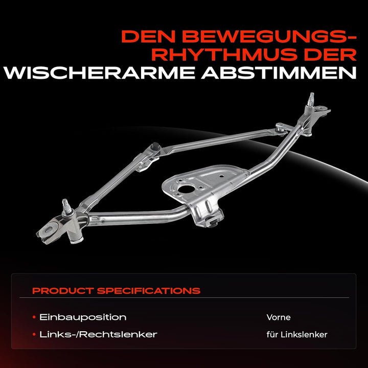 Frankberg 1x Scheibenwischer Wischergestänge ohne Motor Vorne Links oder Rechts Kompatibel mit A4 8D