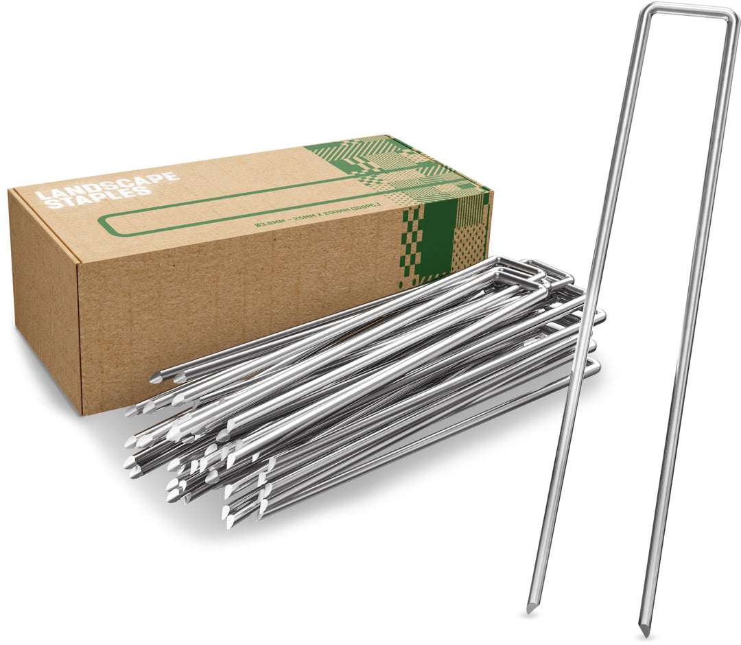 GardenGloss® Anti-Rost Erdanker aus Stahl für Extrem Harten Boden - 200 MM Lang, 25 MM Breit, Ø 3.8