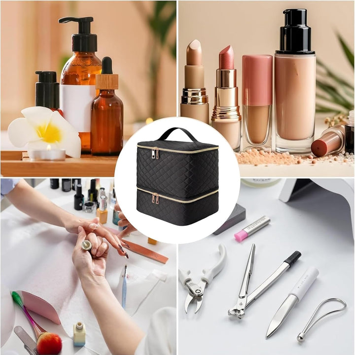 Nagellack Aufbewahrung Nagelkoffer Doppelschicht Tragbarer Nail Polish Organizer Nagellack Tasche fü
