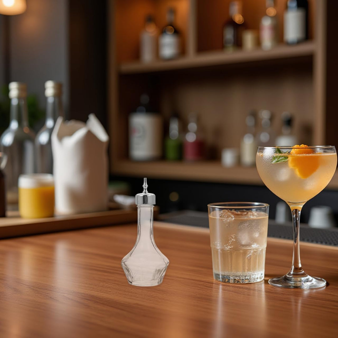 ULTECHNOVO 2 Stück Bartender Glas Bitters Flaschen mit Dosierkopf Präzise Tropfflasche für Cocktail-