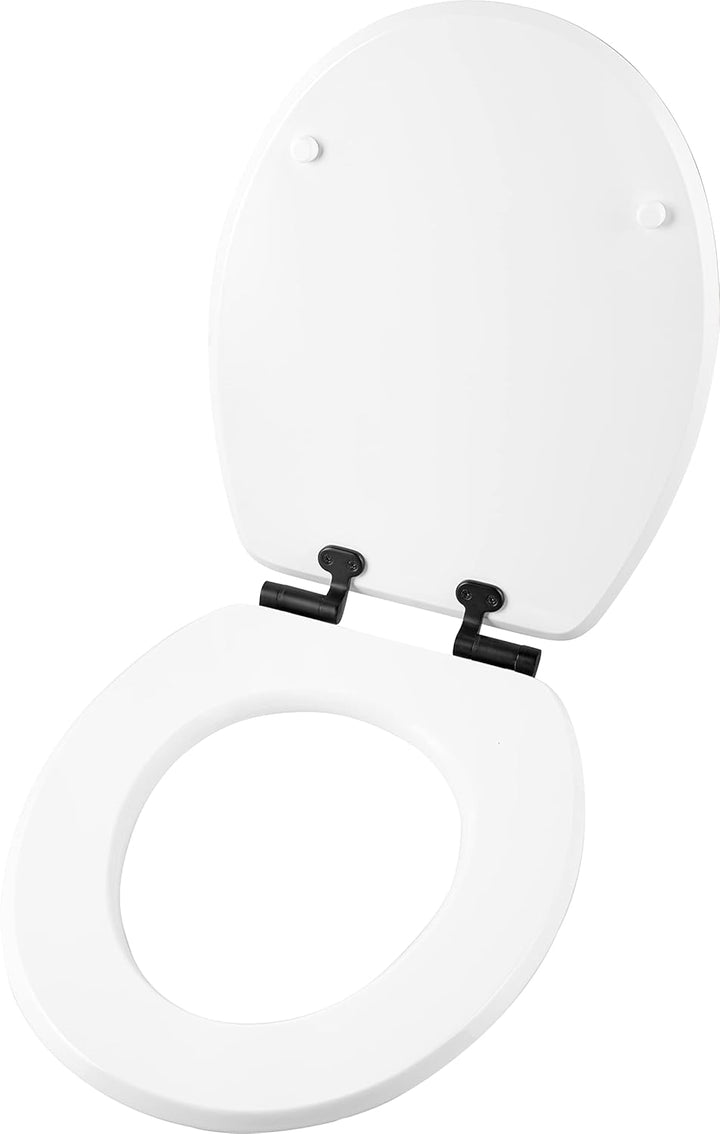 Cornat WC-Sitz Prime "White Matt Steel" - Ansprechendes Design - Hochwertiger Holzkern - Absenkautom
