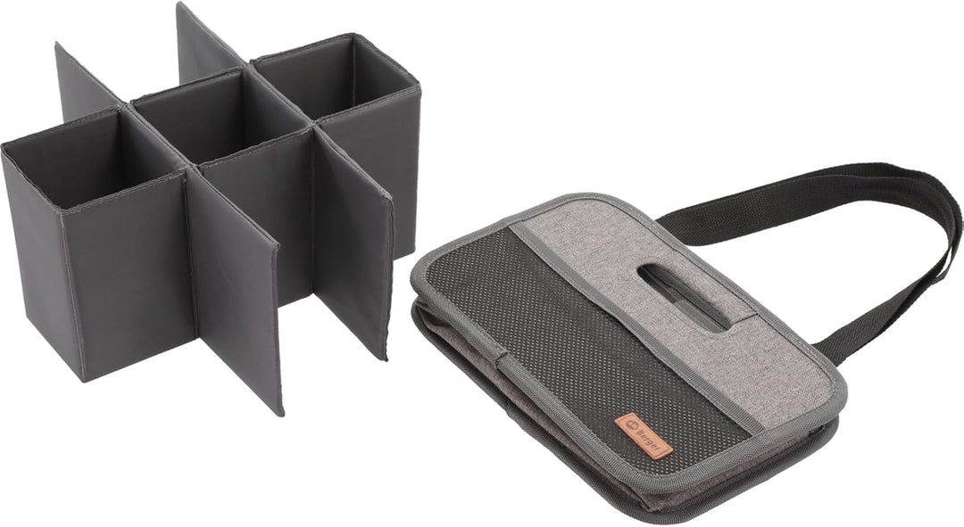 BERGER Faltbox Milo mit Flascheneinsatz | klappbare Aufbewahrungsbox | Organizer für Auto Haushalt C