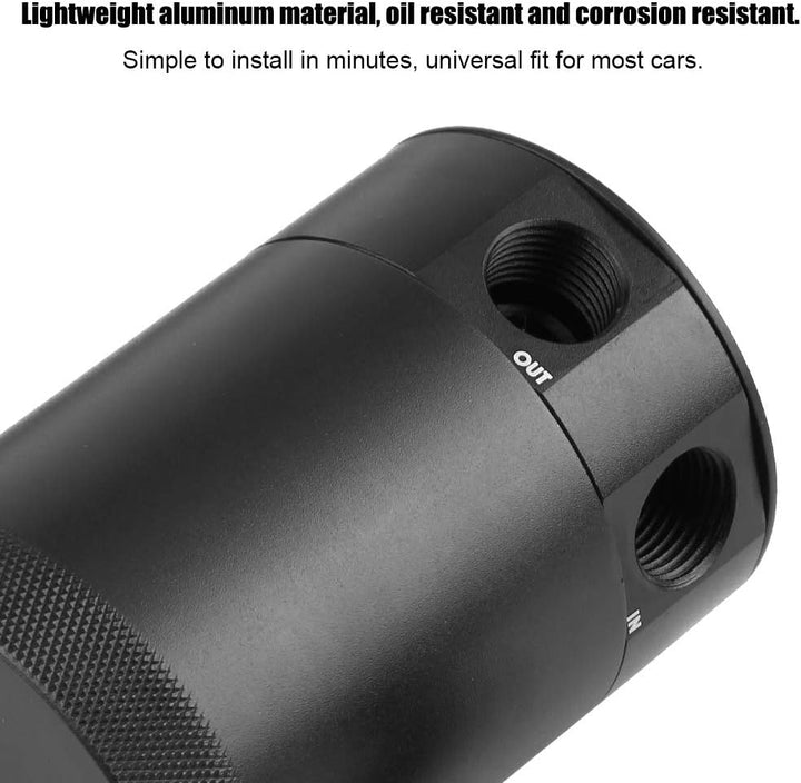 Auto Tank Ölbehälter, Fydun Universal Auffangbehälter 300ML Zwei Loch Aluminium Auto Motor Ölfangbeh