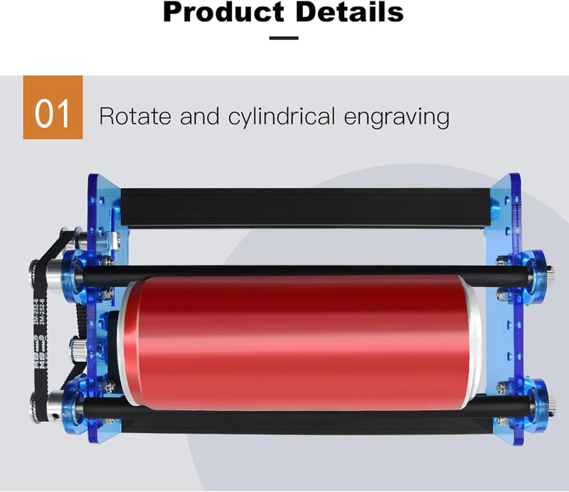 Fafeicy Rotationswalzen-Gravurmodul für Zylindrische Objekte, Lasergravur-Zubehör für LaserGRBL, Lig