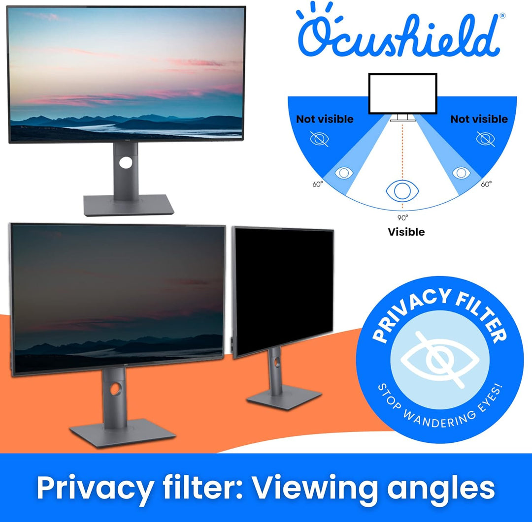 Ocushield Anti-Blaulicht 519 x 325mm PC Monitor Bildschirmschutz mit Privacy Filter – PC Bildschirm