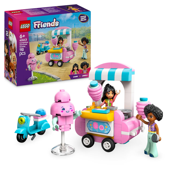 LEGO Friends Zuckerwattestand, Spielset für kreative Rollenspiele mit 2 Minifiguren, fahrbarem Stand