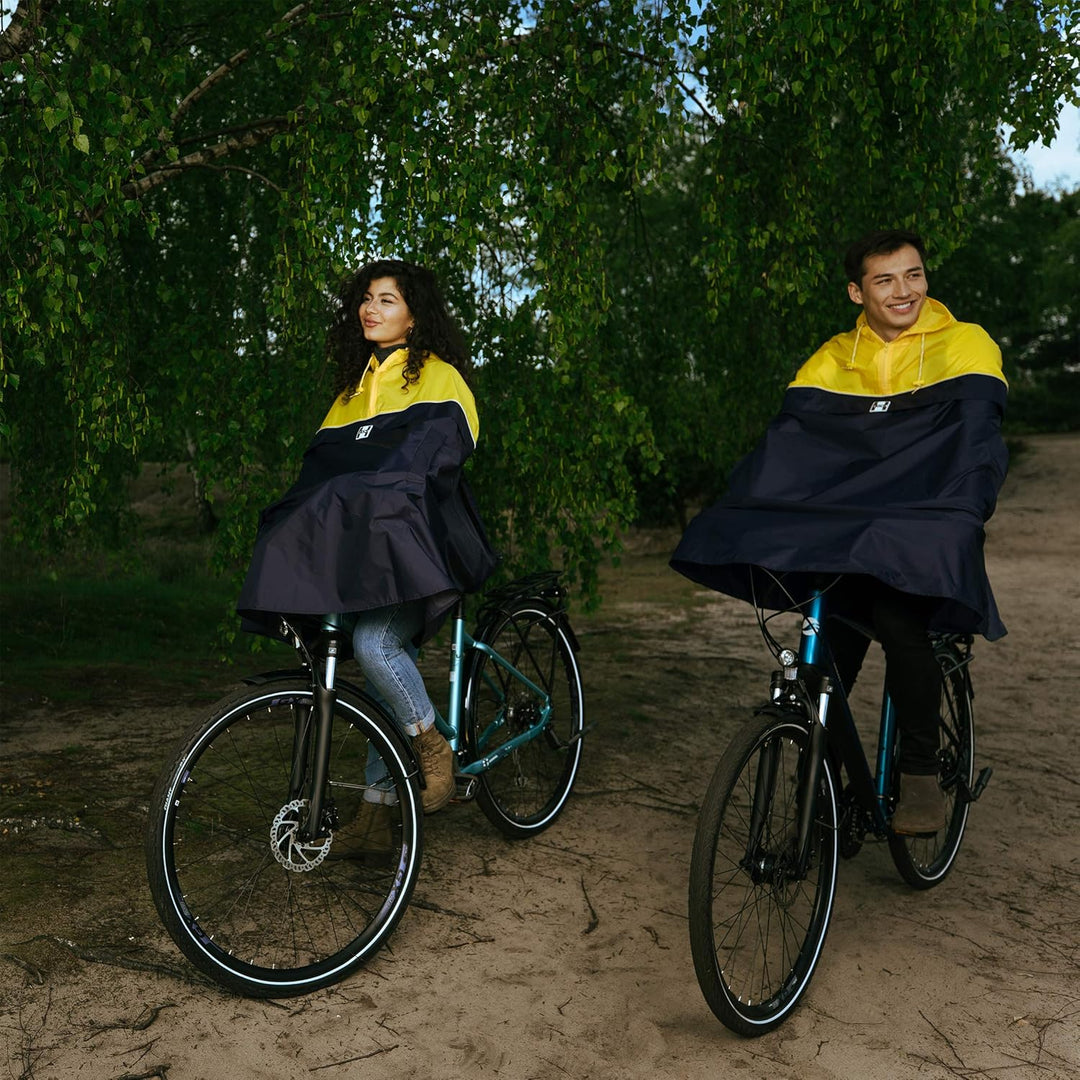 HOCK Fahrrad Regenponcho mit praktischer Rucksackfalte – Fahrradponcho 100% Wasserdicht mit Reflekto