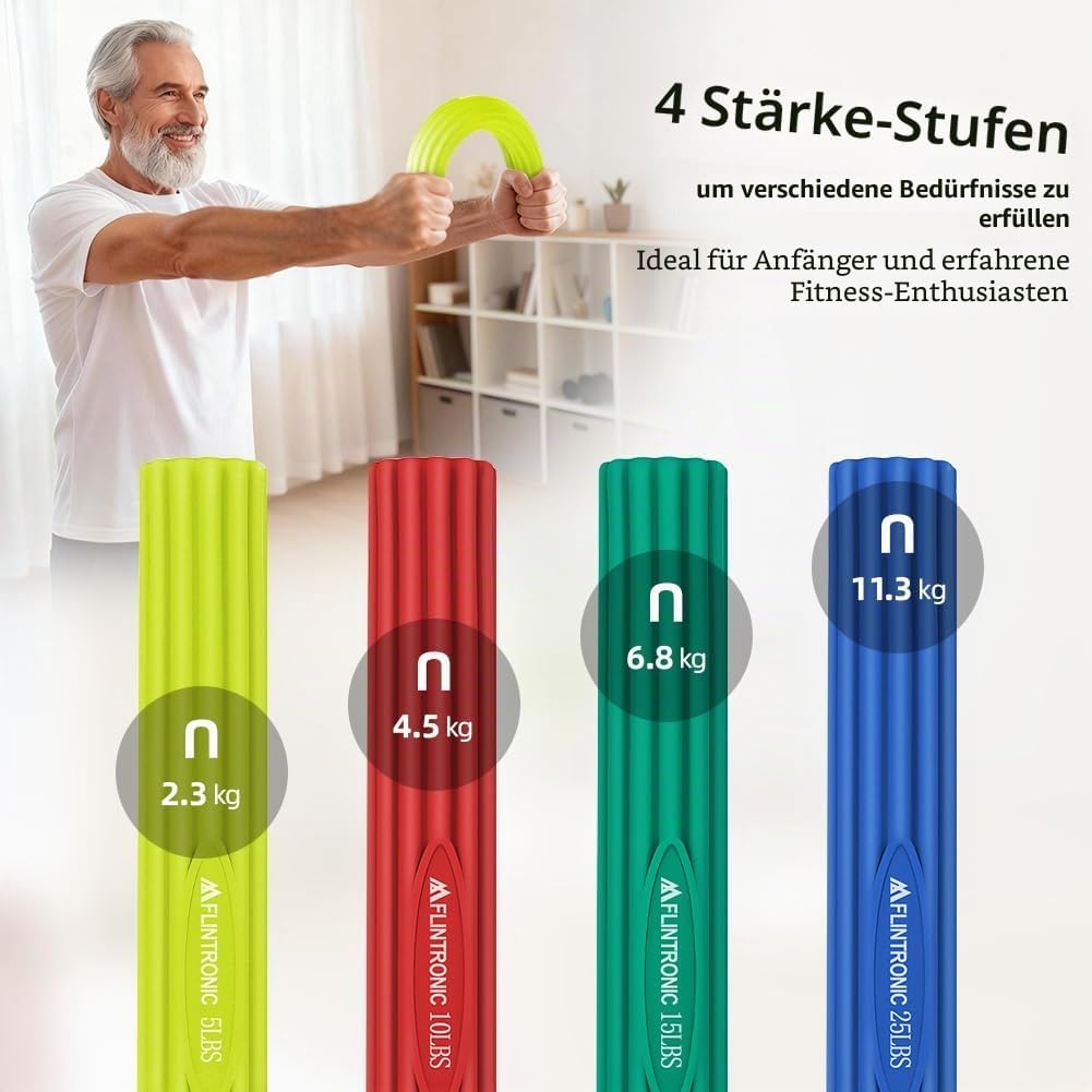 flintronic Handgelenk Trainer, 5LB 10LB 15LB 25LB, Handtrainer, Fitness Resistance Bar for Golfers E