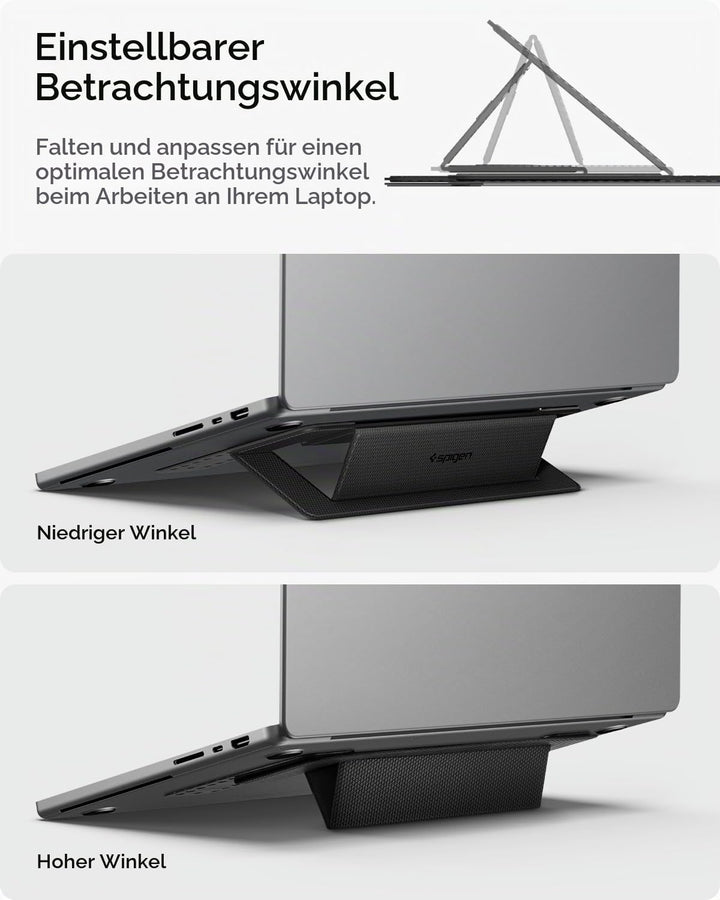 Spigen Slim Fold Laptop Ständer Höhenverstellbar, Selbstklebender Laptopständer, Faltbar und rutschf