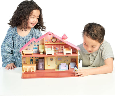 Bluey Familienhaus-Spielset inklusive 6 cm Bluey-Figur - offizieller Bluey-Sammelartikel Einzelbett