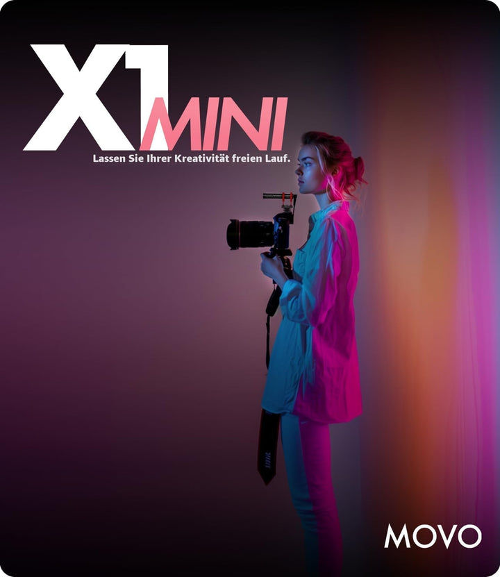 Movo X1-Mini Video Shotgun Mikrofon für Kamera Superniere 3,5 mm/USB-C Analog/Digital Kameramikrofon