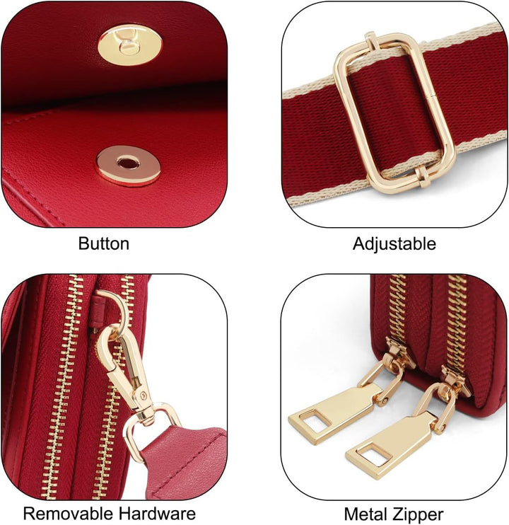 REETEE Handytasche Zum Umhängen Leder Damen Kleine Umhängetasche RFID Schutz Geldbörse Damen,Crossbo