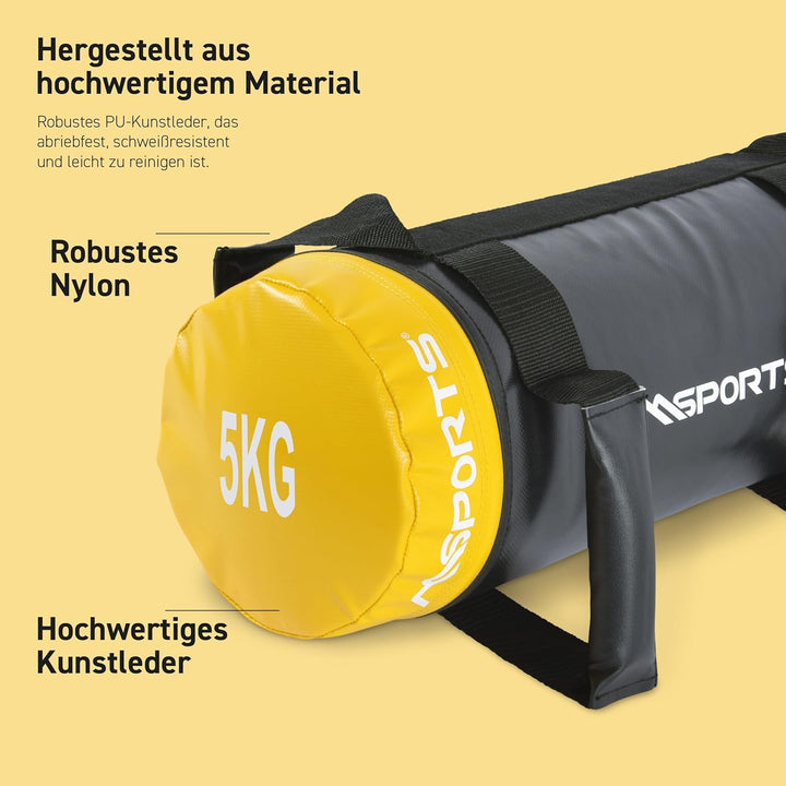 MSPORTS Power Bag Premium 5-30 kg Fitness Bag - Sandsack für Functional Fitness Gewichtssack 5