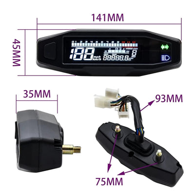 KAOLALI Universal-Digital-Tachometer für Motorrad, mit LCD-Display, Vergaser, Kilometerzähler mit Se