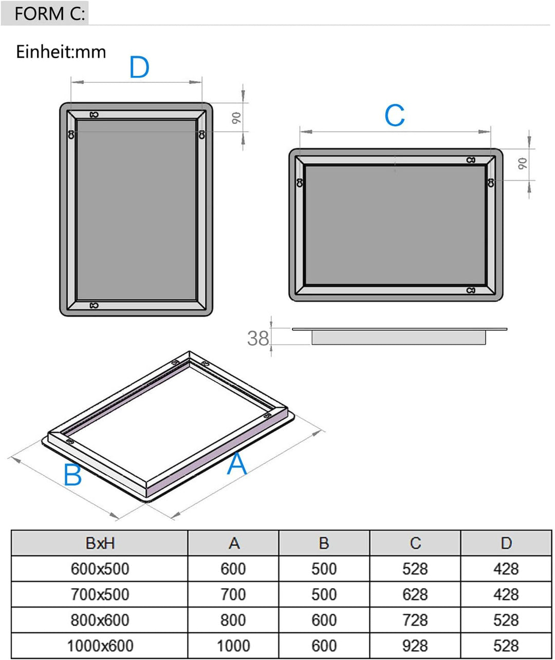 LISA LED Badspiegel mit Beleuchtung 80x60 cm, Bad Spiegel Gross badezimmerspiegel mit Touch Dimmbar