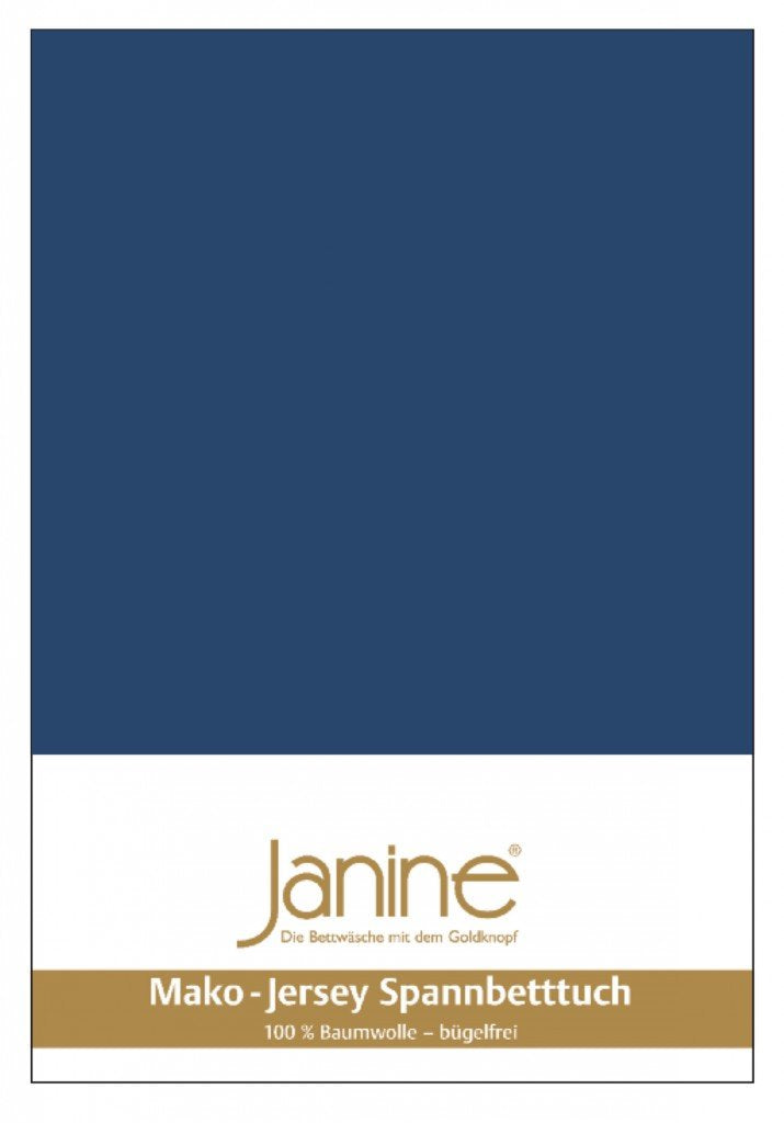 Janine Spannbetttuch 5007 Mako Jersey 180/200 bis 200/200 cm Marine Fb. 82 180/200 cm - 200/200 cm M