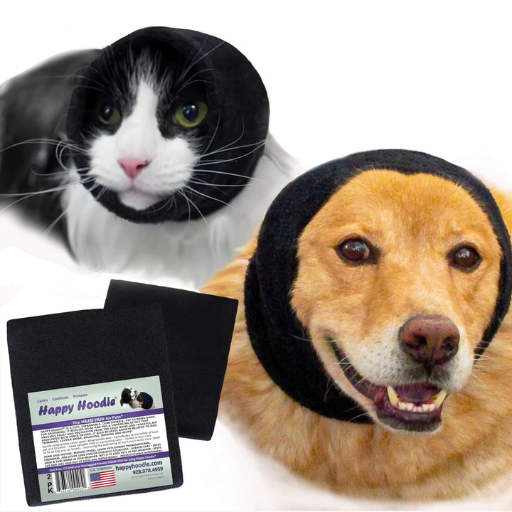 Happy Hoodie Das Original Beruhigungsband für Hunde & Katzen - 2er Pack (1 Klein, 1 Gross) - zur Ang