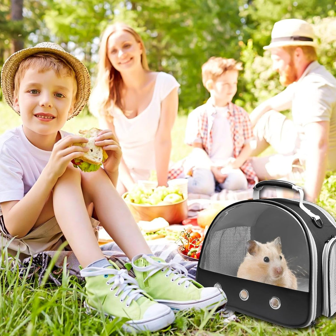 Asfrode Transporttasche für Kleine Haustier, 30x25x25cm Meerschweinchen Tragetasche Doppeltüren Kani