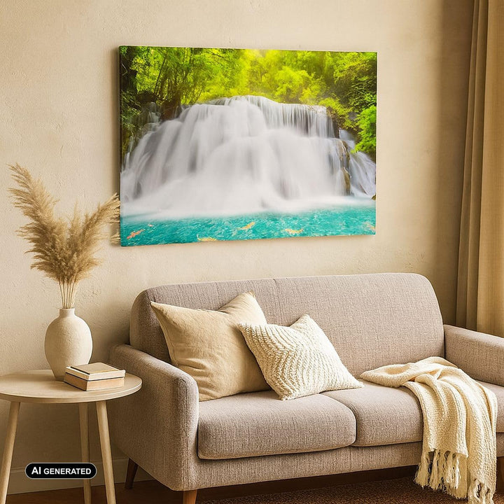ARTTOR Bilder auf Leinwand 100x70cm Leinwandbild Park natur landschaft Gross Wanddeko Bild Schlafzim