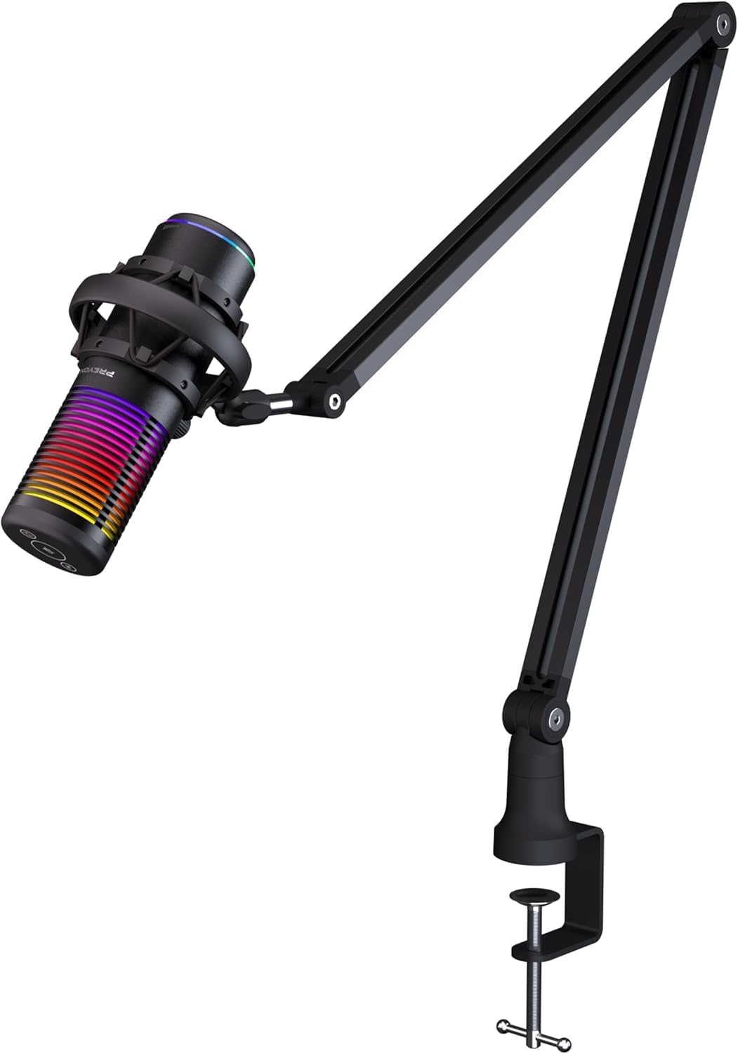 PREYON Gaming Mikrofon PC mit Arm USB Microphone - Podcast Streaming Studio Laptop Stand Mic Zubehör