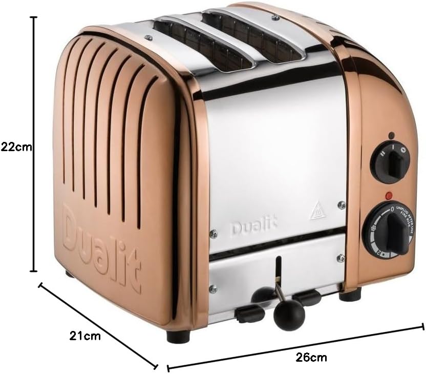 Dualit Classic Toaster 27390 New Generation 2-Scheiben Kupfer und Edelstahl Handgefertigt in UK