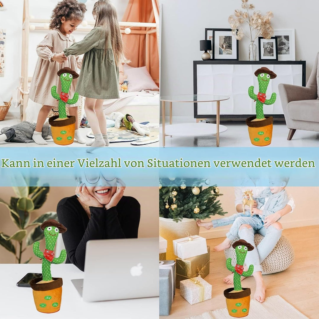 Sprechender Kaktus Spielzeug - Nachsprechen, Singender Tanzender Plüschtier Mit 120 Liedern, Wiederh