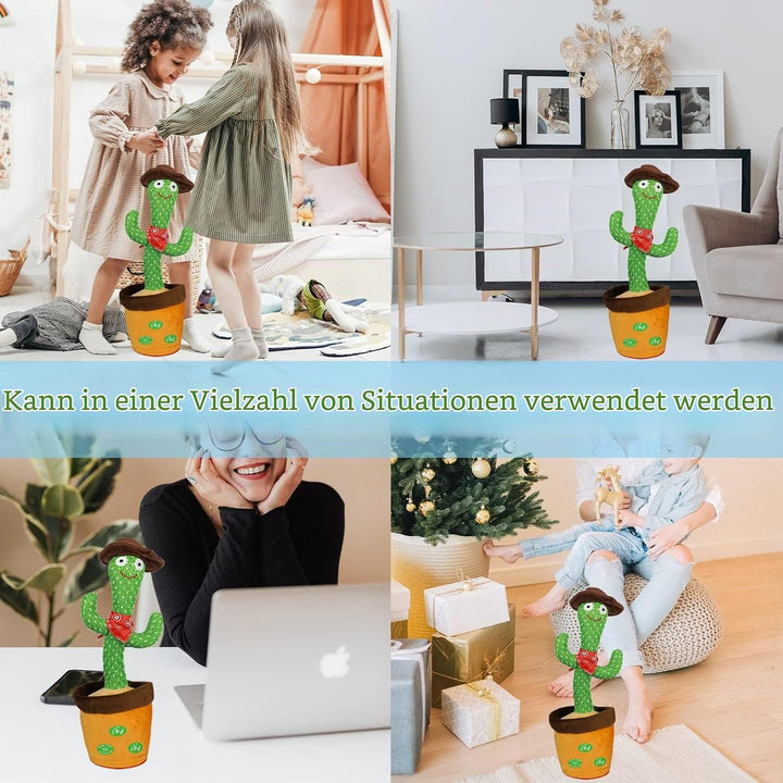 Sprechender Kaktus Spielzeug - Nachsprechen, Singender Tanzender Plüschtier Mit 120 Liedern, Wiederh