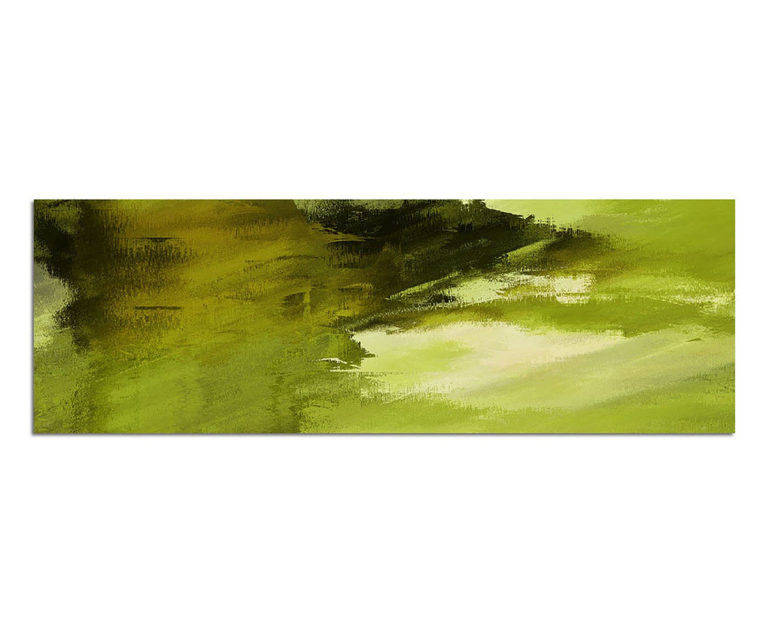 Paul Sinus Art Panoramabild auf Leinwand und Keilrahmen 150x50cm Hintergrund abstrakt grün Grunge Te