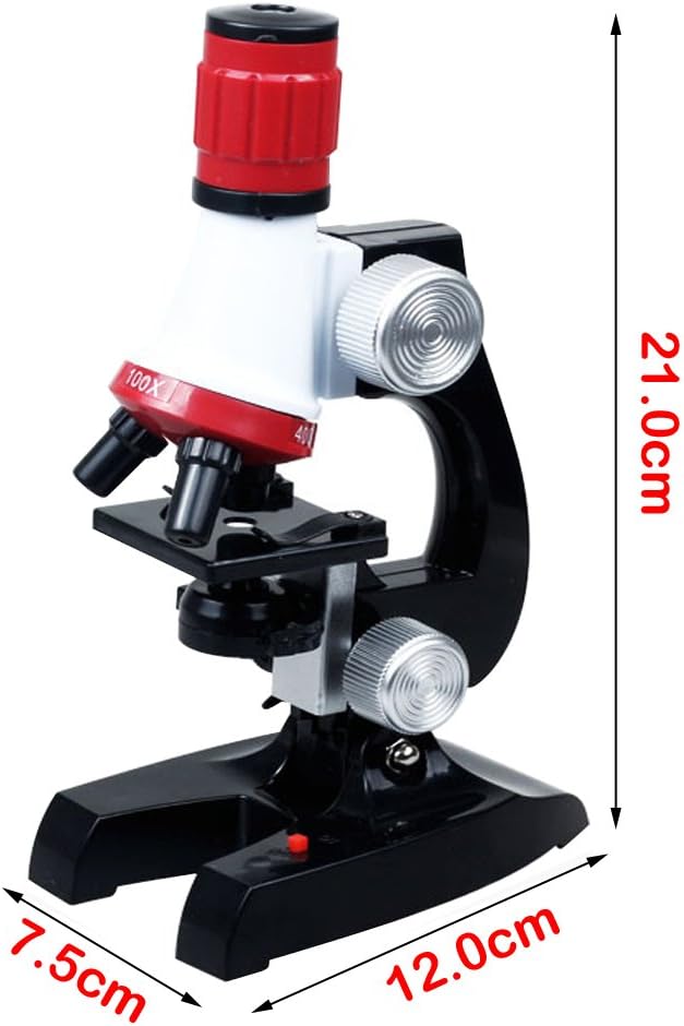 PHOEWON Kinder Mikroskop Scientific Mikroskop Spielzeug mit LED Beleuchtung 100x 400x 1200x Vergröss