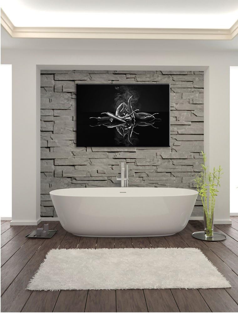 Pixxprint Feurige Chili-Choten als Leinwandbild/Grösse: 100x70 / Wandbild/Kunstdruck/fertig bespannt
