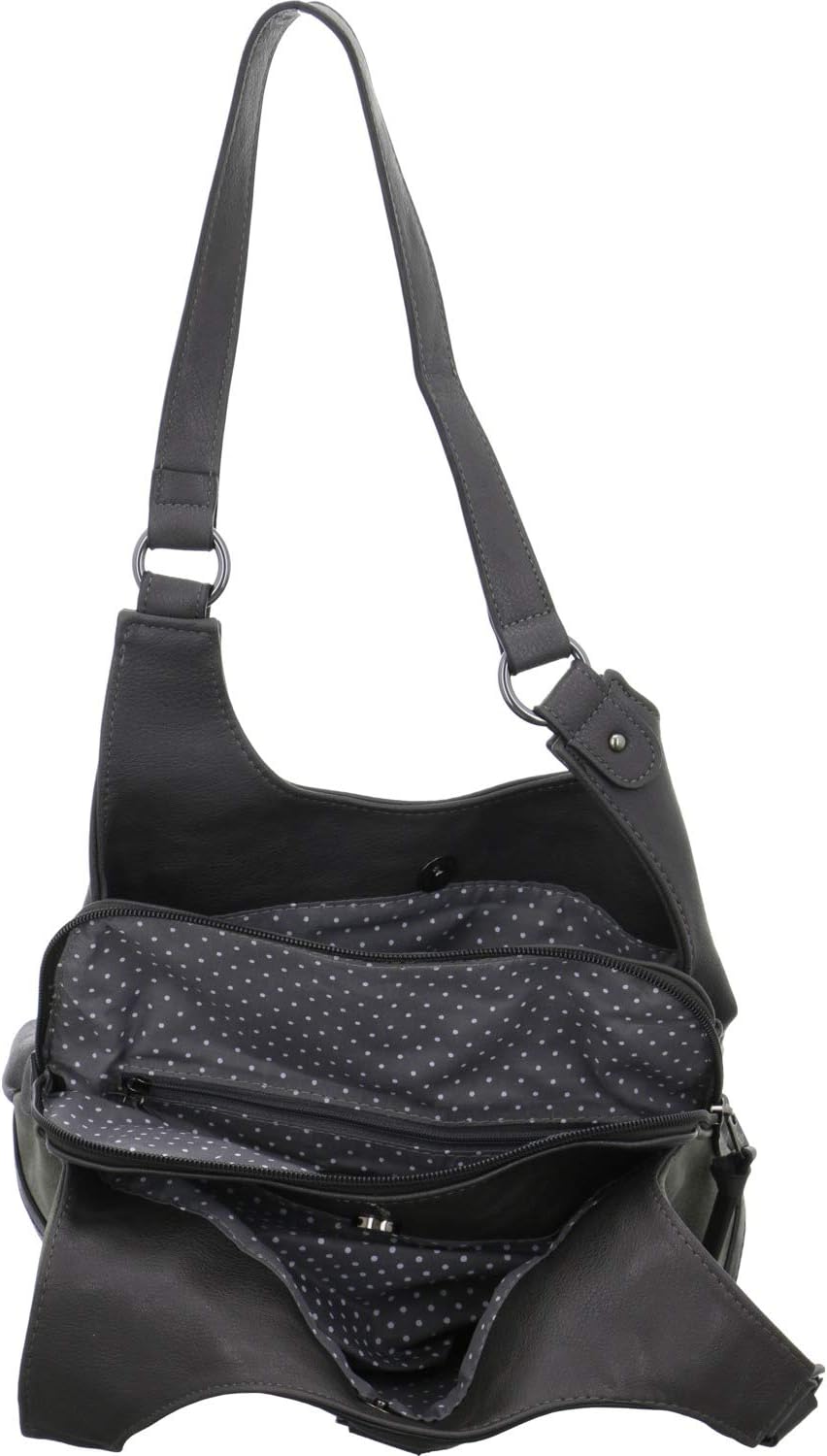 TOM TAILOR bags Juna Damen Shopper Umhängetasche Reissverschluss Klein 31 x 14 x 29 Grau, 31 x 14 x