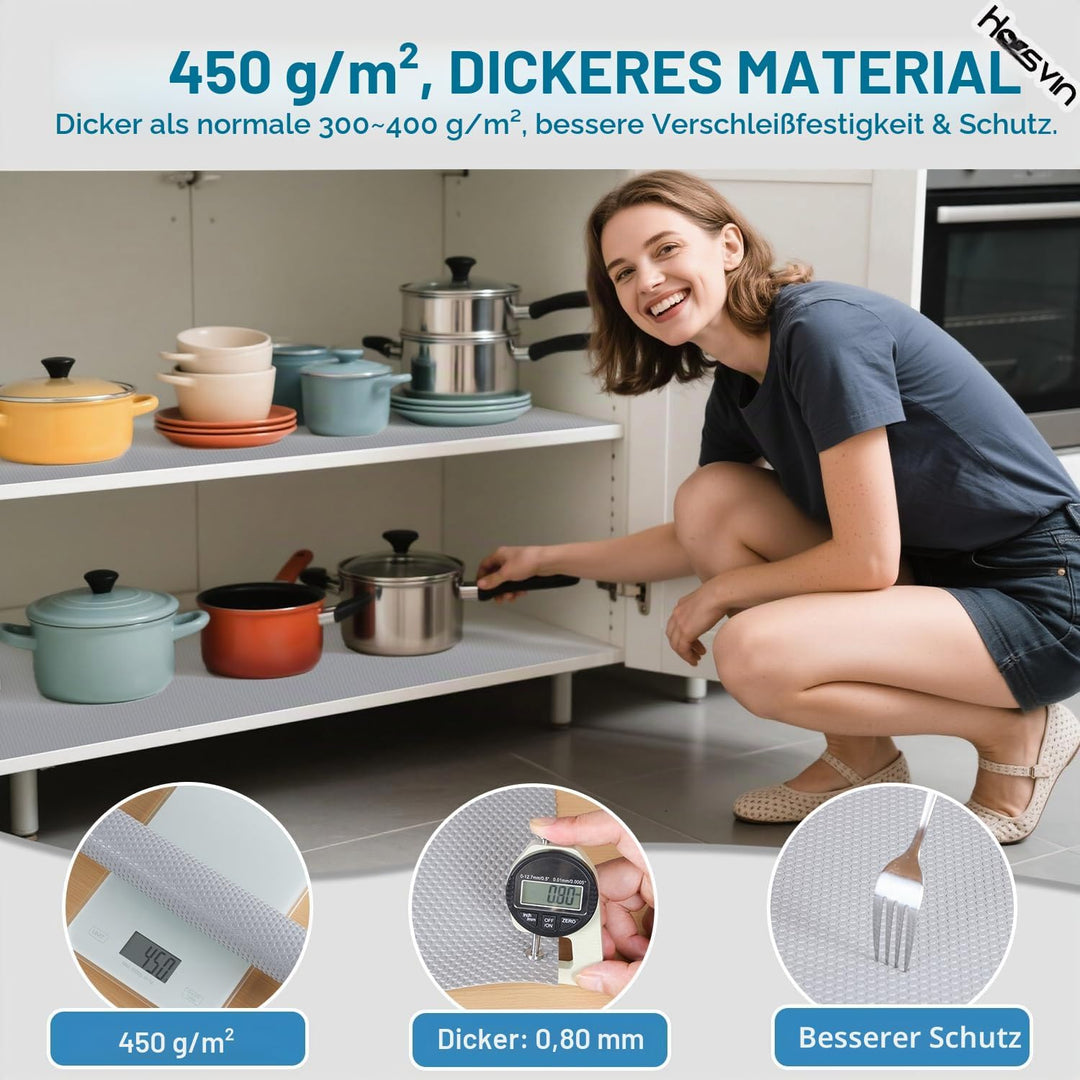 Hersvin Schubladenmatte (Übergrösse) 60cmx500cm Schrankpapier Schubladeneinlage Eva Wasserfest Nicht
