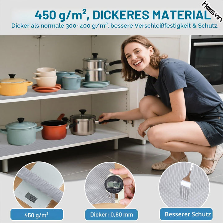 Hersvin Schubladenmatte (Übergrösse) 60cmx500cm Schrankpapier Schubladeneinlage Eva Wasserfest Nicht
