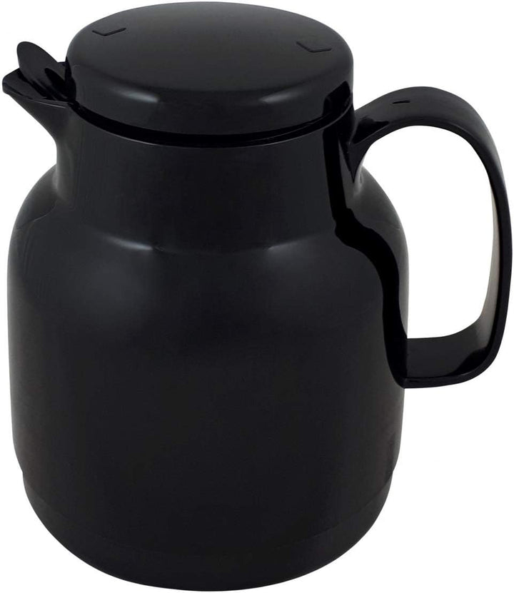Helios Mondo Kunststoff-Isolierkanne mit Teesieb, Schwarz, 14.2 x 13.6 x 19.3 cm 14.2 x 13.6 x 19.3