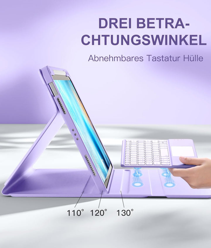 Vobafe Hülle mit Tastatur für iPad Air 11 Zoll (2025 M3/2024 M2), iPad Air 5 4 2022/2020 10,9 Zoll,