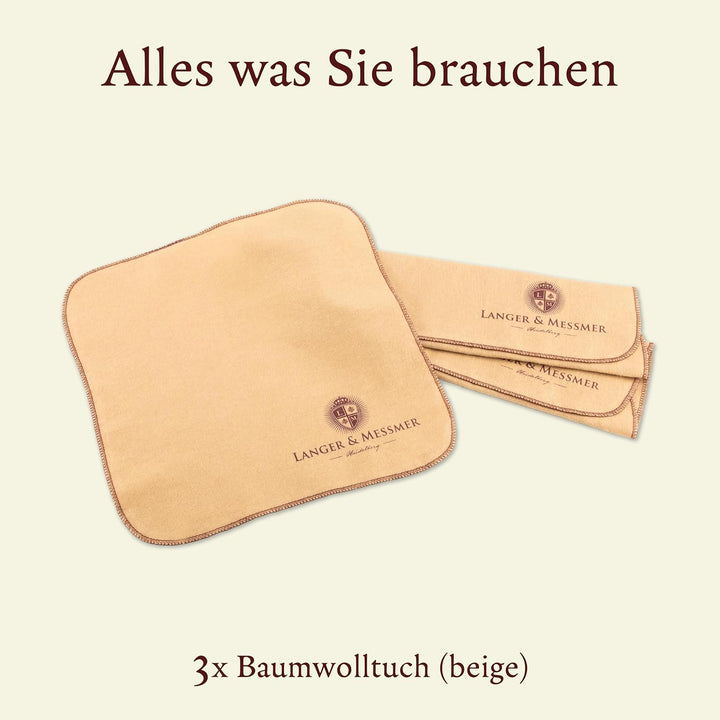 Langer & Messmer Poliertücher für Glattleder aus 100% Baumwolle im praktischen Set - Das Schuhputztu