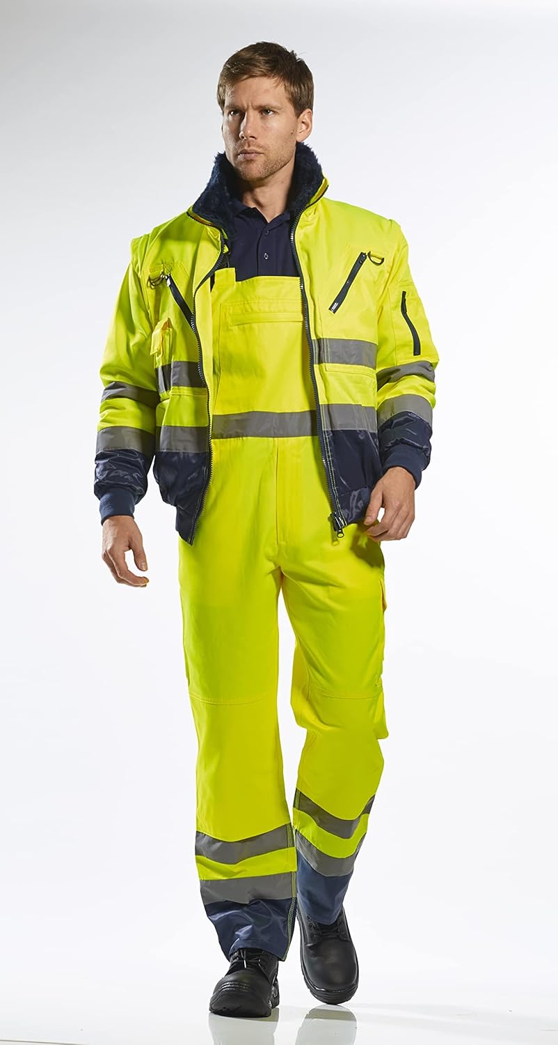 Portwest Hi-Vis Warnschutz 3-in-1 Pilotjacke, Grösse: S, Farbe: Gelb/Marine, PJ50YNRS S gelb / marin