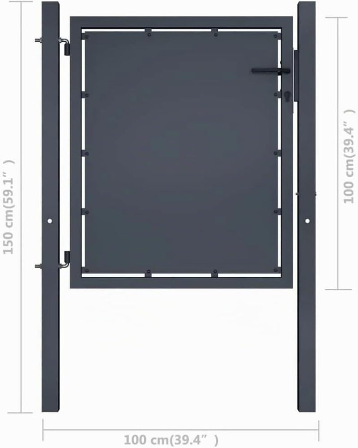 vidaXL Gartentor Gartentür Hoftor Hoftür Gartenpforte Zauntor Zauntür Einzeltor Tor Garten Zaun Pfor