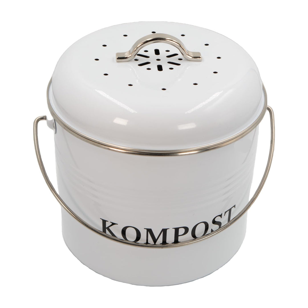 Komposteimer Biomülleimer aus Eisen für die Küche - 21.5 x 19 x 20.5 cm - 3 Liter Füllmenge - Behält