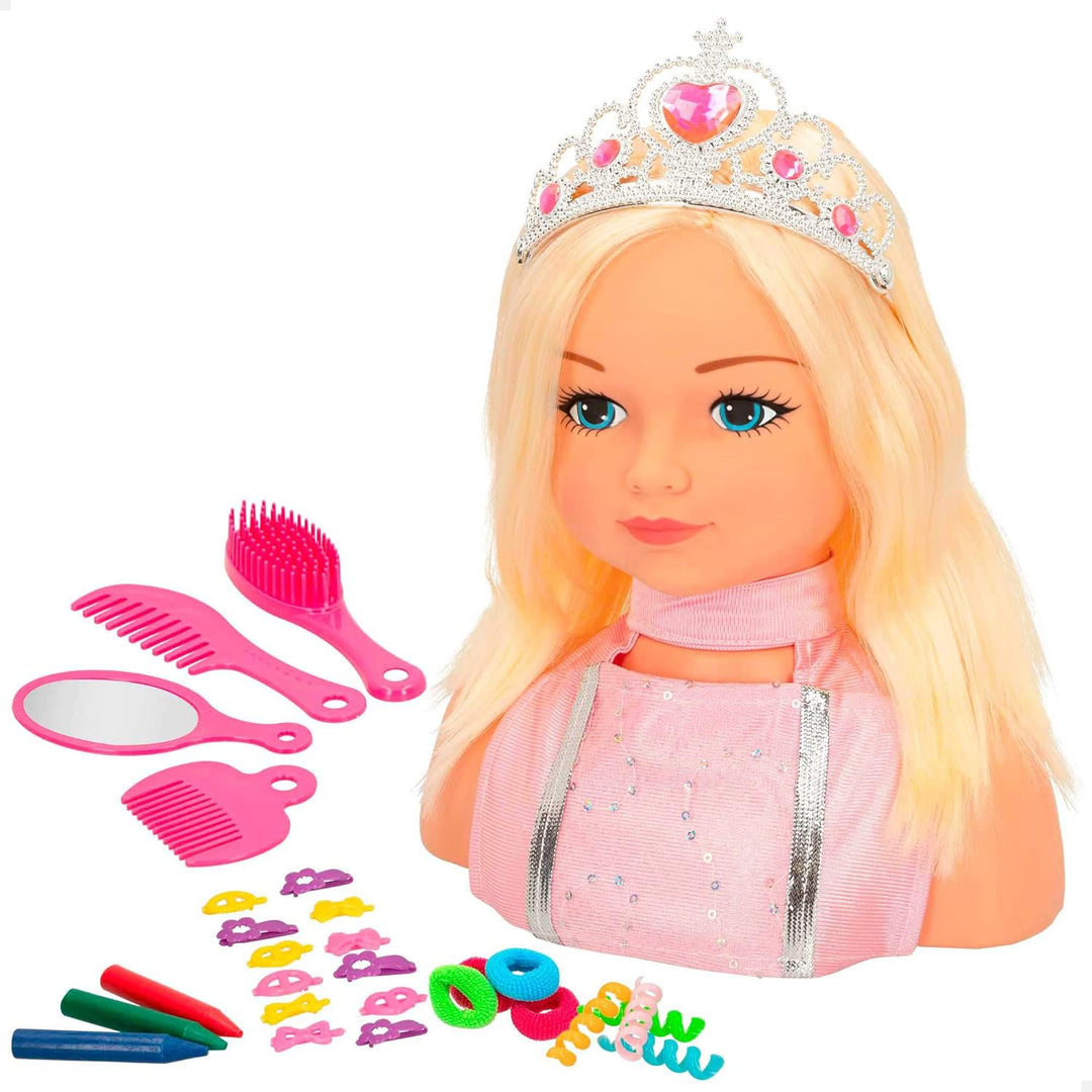 ColorBaby - Büste zum Frisieren und Schminken, Kopf Friseur Mädchen, Puppe Prinzessin Maria, Puppe z