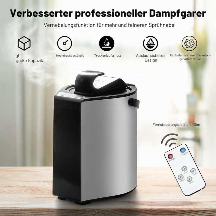COSTWAY 3L Mini Dampfsauna mit Zerstäubungsfunktion, Heimsauna mit Fernbedienung, Wärmekabine mit ei