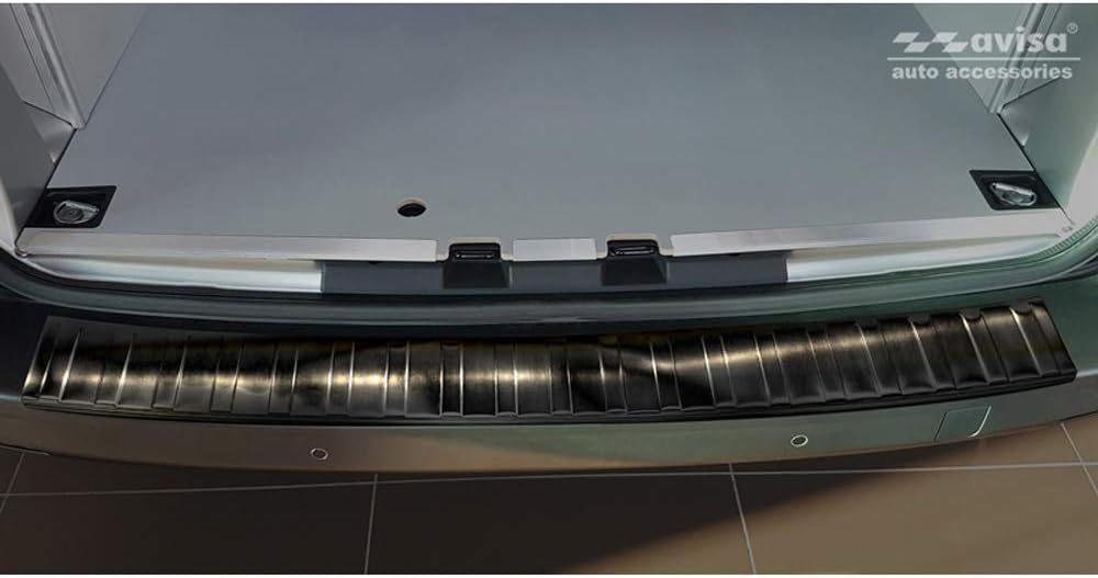 Avisa Schwarz Edelstahl Heckstossstangenschutz kompatibel mit Peugeot Expert III & Citroen Jumpy III