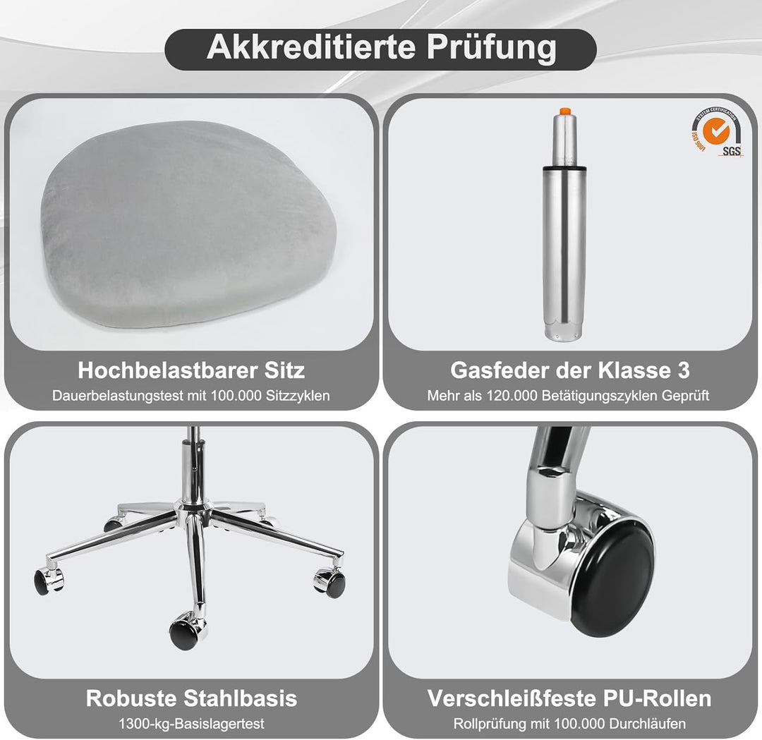 Stuhl für Schminktisch, Drehstuhl mit Rollen aus Samt, Schlafzimmer Stuhl, Schminktisch Sessel Drehb