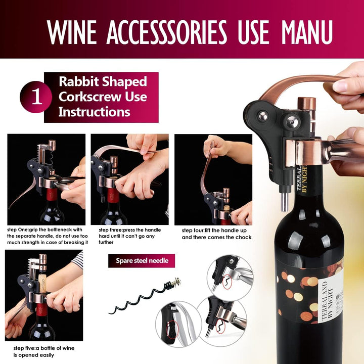 ZBPASL Korkenzieher Set in Holzkiste Geschenk,Luxus Weinöffner,Wein Sommelier Sets mit Flaschenöffne