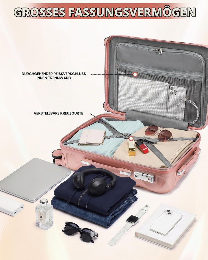 Sea choice Hardschalen Trolley Koffer Set 5tlg. Zwillingsrollen Reisekoffer Enthält 1 Reisetasche un