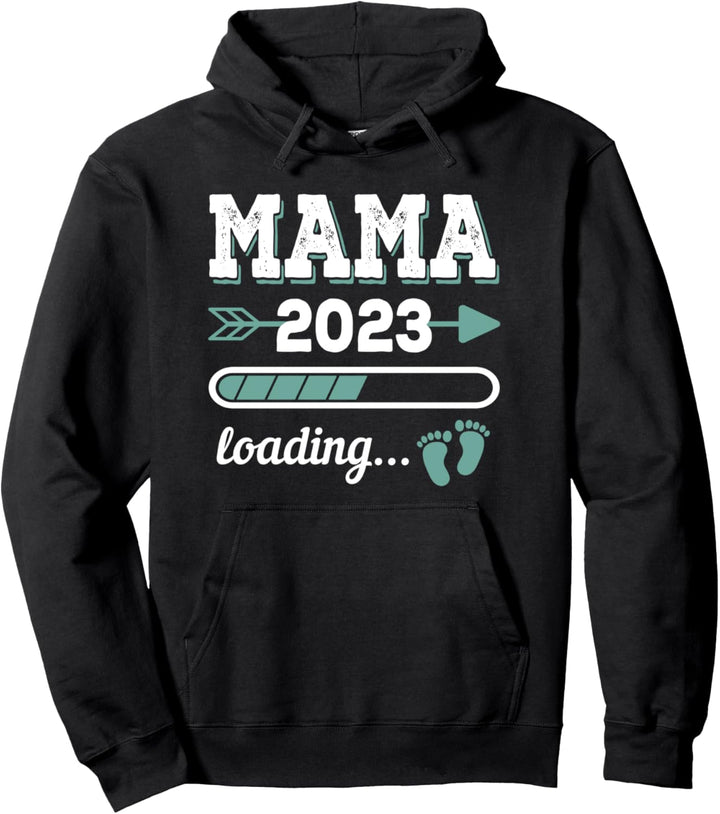 Mama 2023 Loading Werdende Mutter 2023 Vintage Pullover Hoodie
